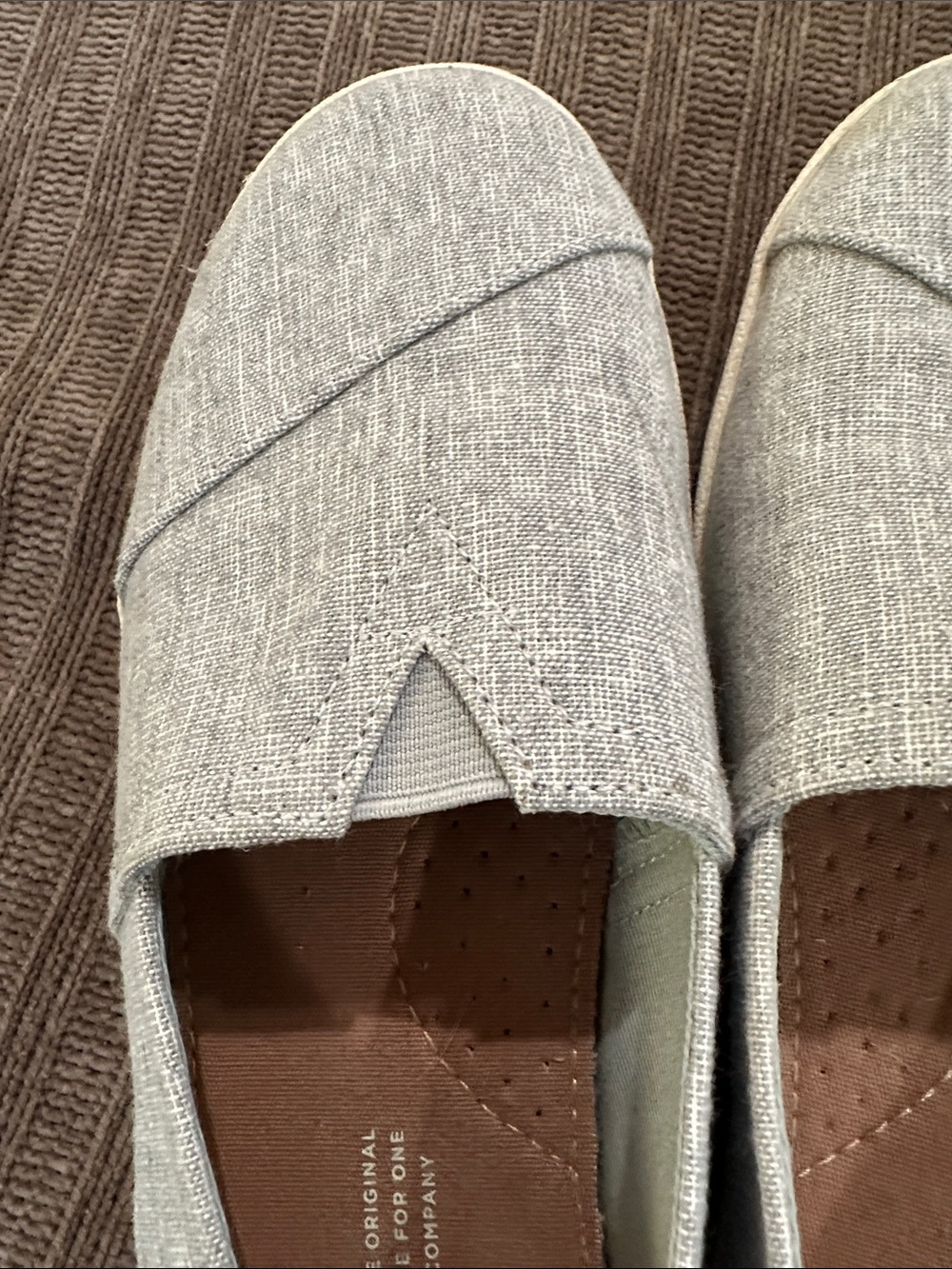 TOMS Light Gray Slip-On Canvas Flats - Picture 5 of 8